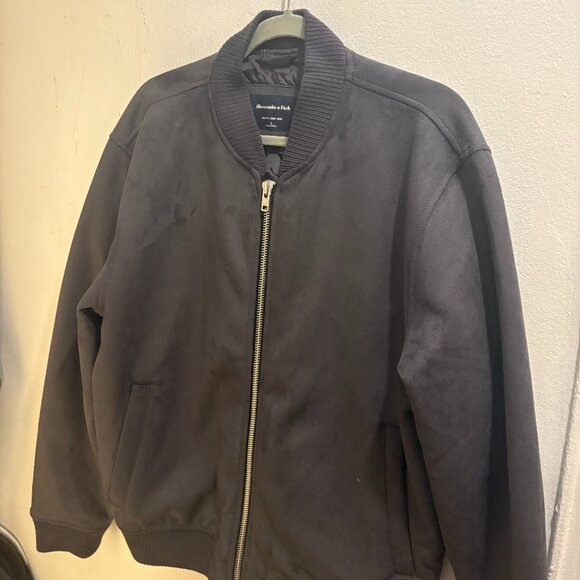 Abercrombie Grey Suede Bomber - Picture 1 of 4